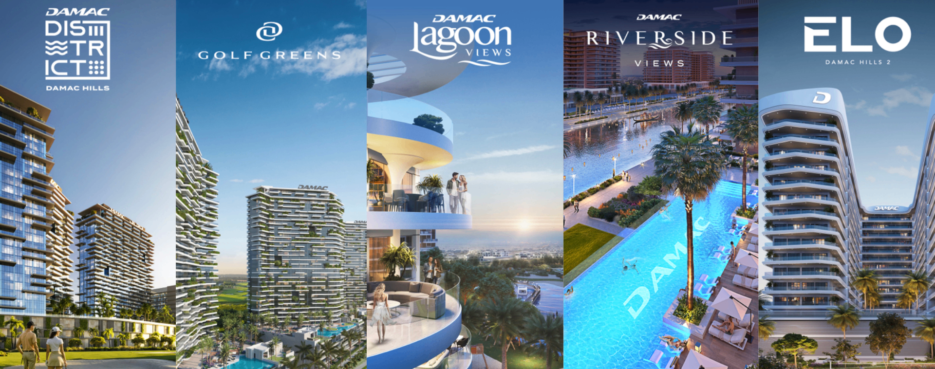 DAMAC Lifestyle Collection — District, Golf Greens, Lagoon Views, Riverside Views, ELO